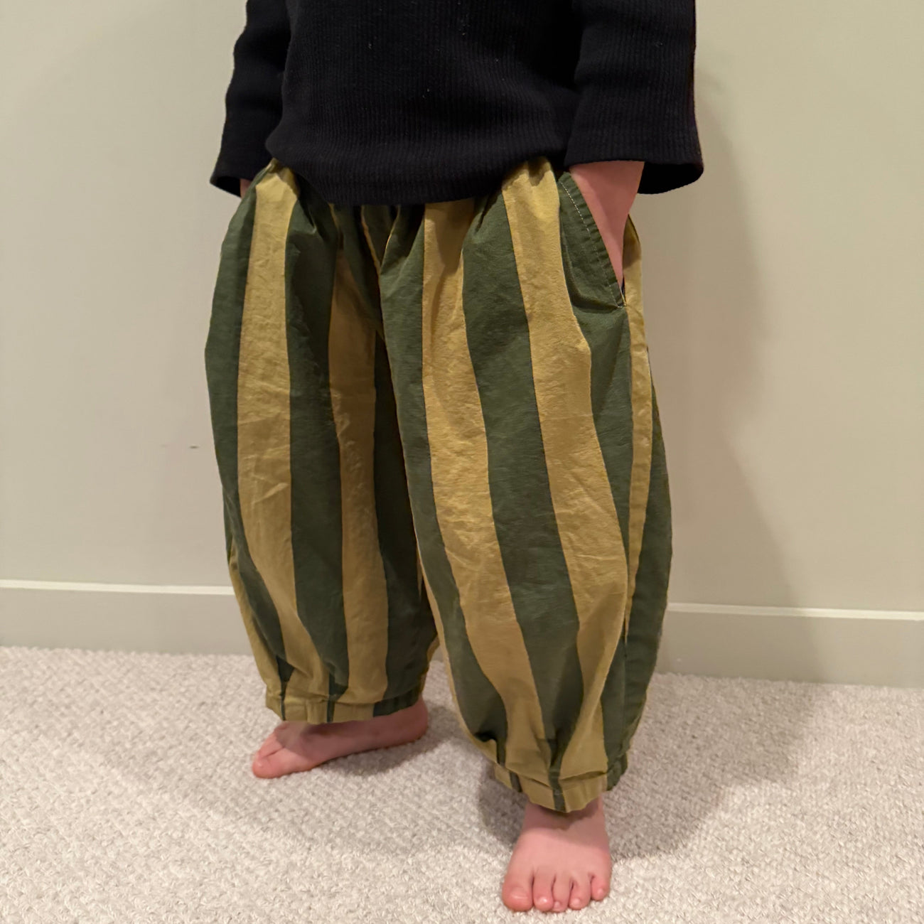 Rene Wide Stripe Elastic Waist Trousers